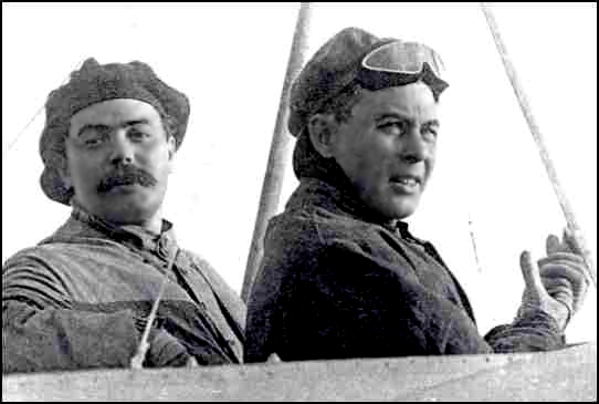 Paris-London went along for the ride when John Moisant (right) and his mechanic, Albert Fileux, flew across the English Channel in 1910.